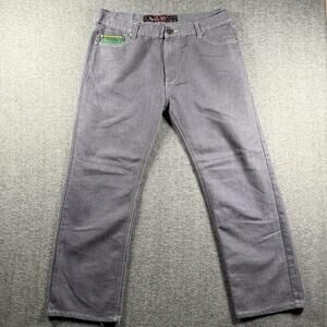 Ruthless Art Jeans Mens 38x34 Gray Charcoal Denim Baggy Y2K Crest Back Pockets